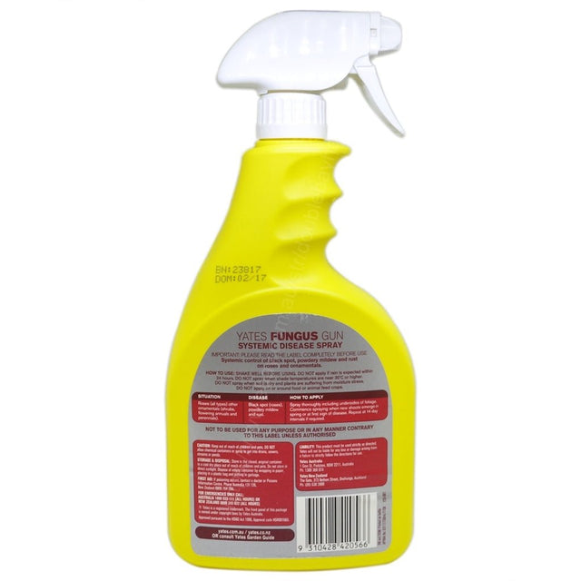 Yates Fungus Gun 750ml Controls Black Spot, Powdery Mildew, Rust