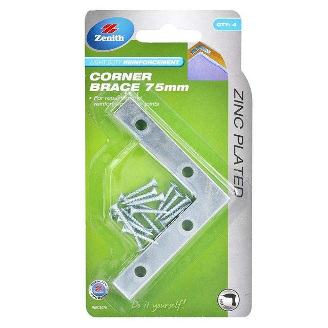 Zenith Light Duty Reinforcement Corner Brace 13mmX75mm WEC1075