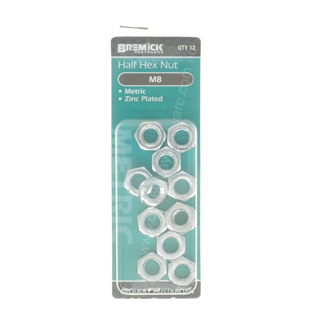 BREMICK Half Hex Nut M8 Zinc Plated NLKMZ0800P4