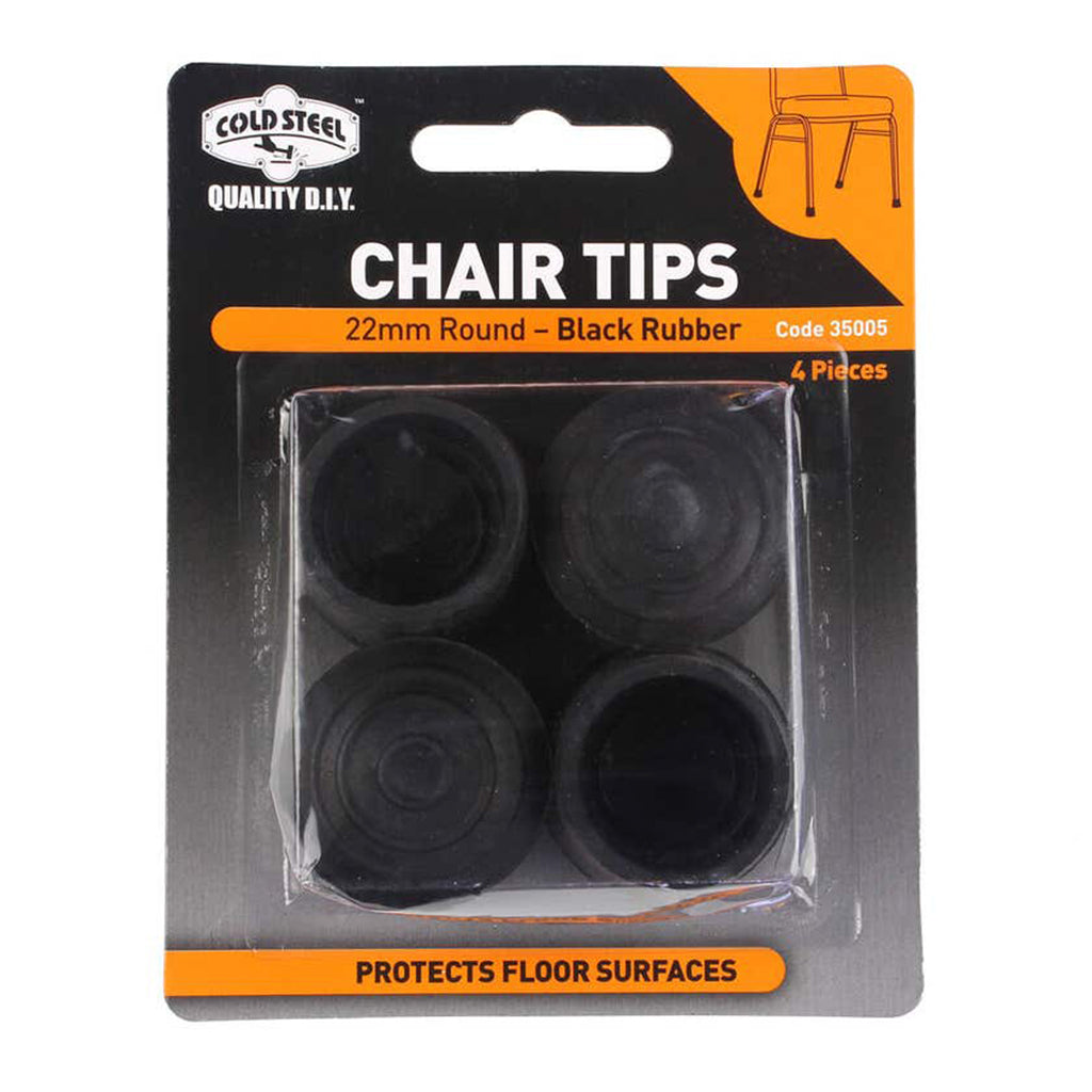 Cold Steel Chair Tips Round Black Rubber 22mm 35005