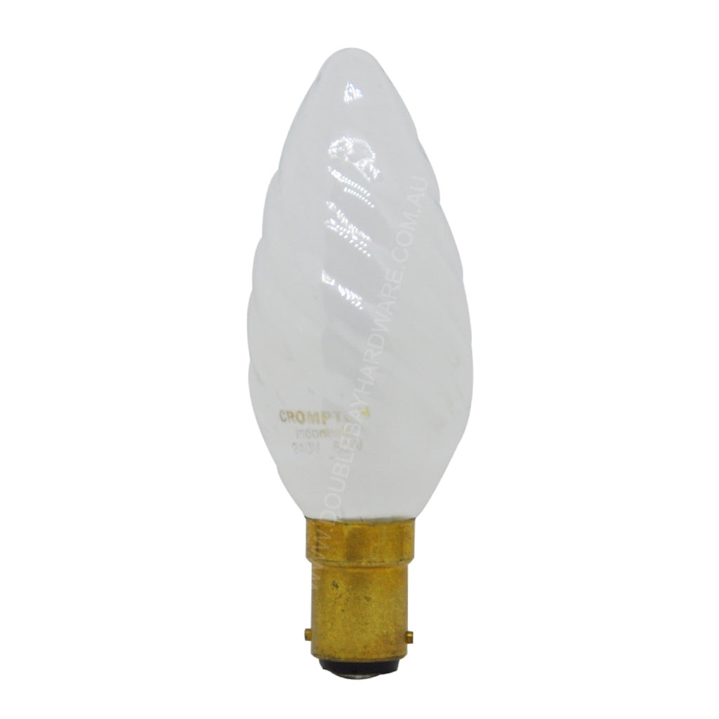Crompton Twist Candle Incandescent Light Bulb B15 240V 60W Pearl 10213