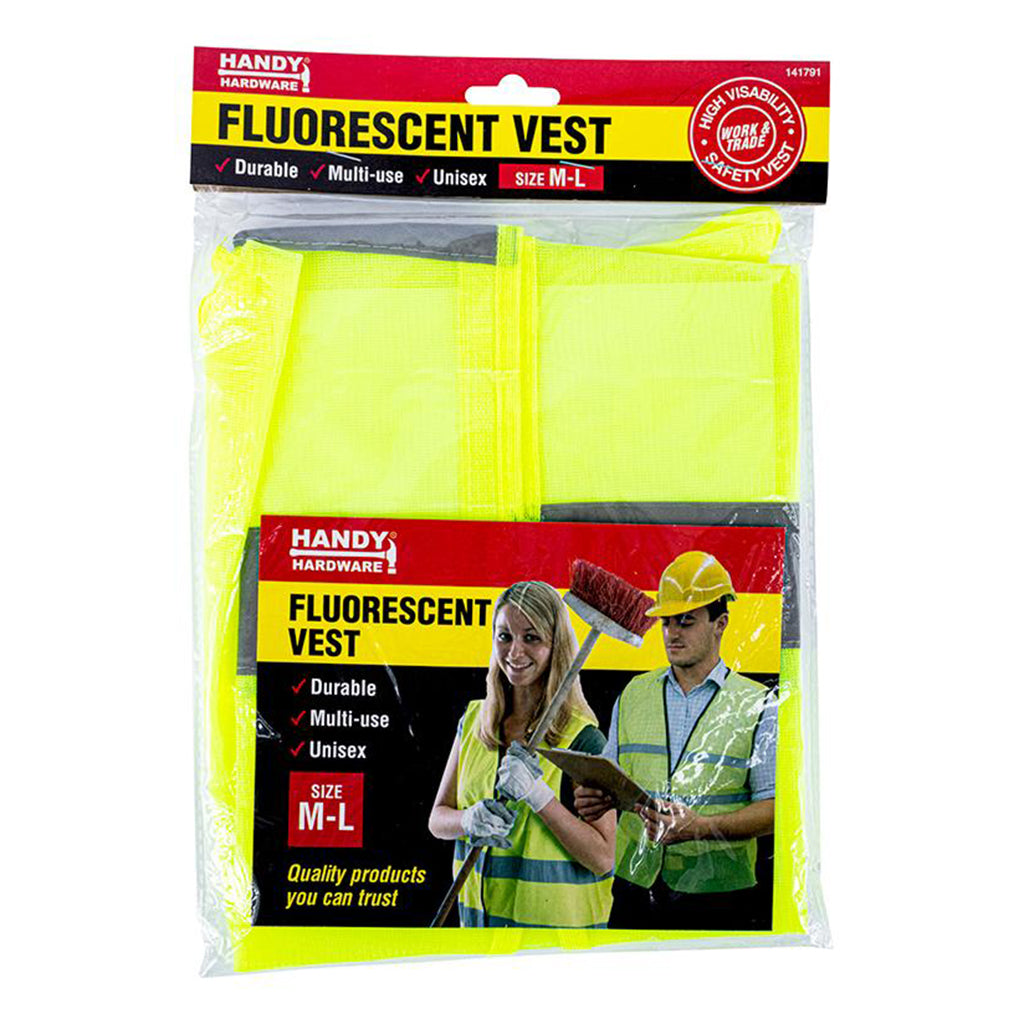 HANDY HARDWARE Fluorescent Safety Vest M-L 141791