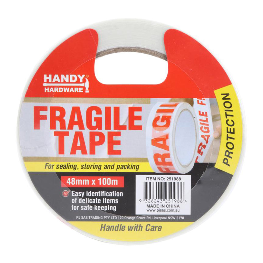 HANDY HARDWARE Heavy Duty Fragile Tape 48mmX100m 251988