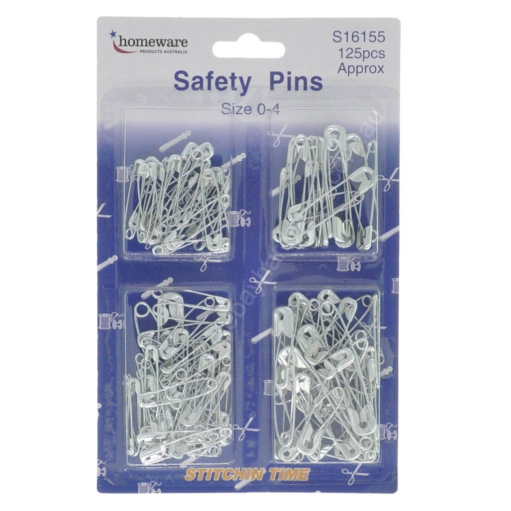 HOMEWARE Assorted Safety Pins 125Pcs S16155