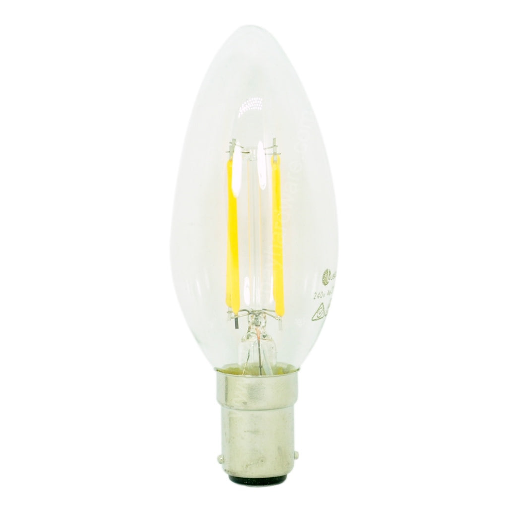 Lusion Candle Filament LED Light Bulb B15 240V 4W W/W 20243