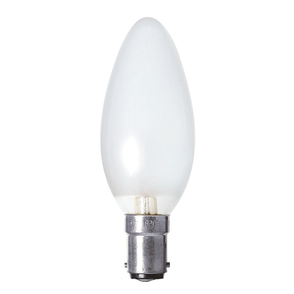 Lusion Candle Halogen Light Bulb B15 240V 18W Pearl 30113