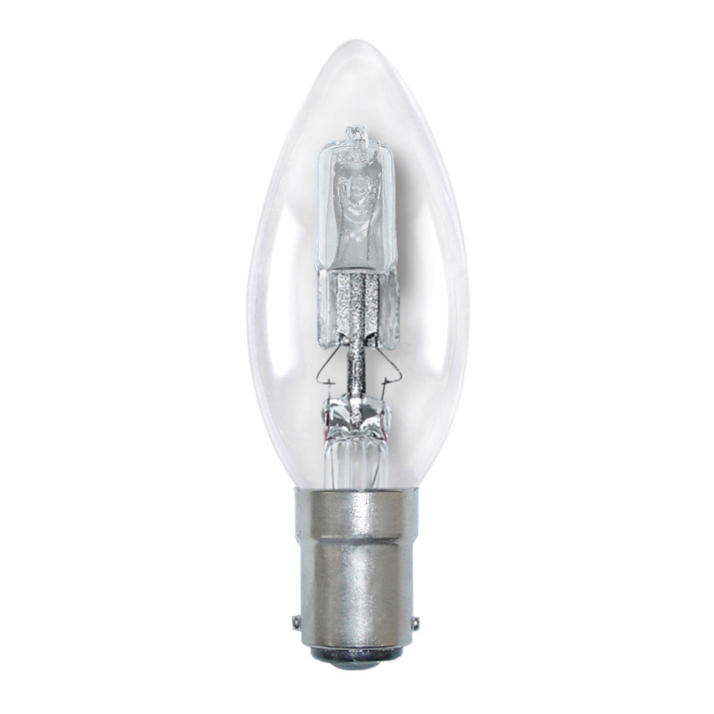 Lusion Candle Halogen Light Bulb B15 240V 28W Clear 30114