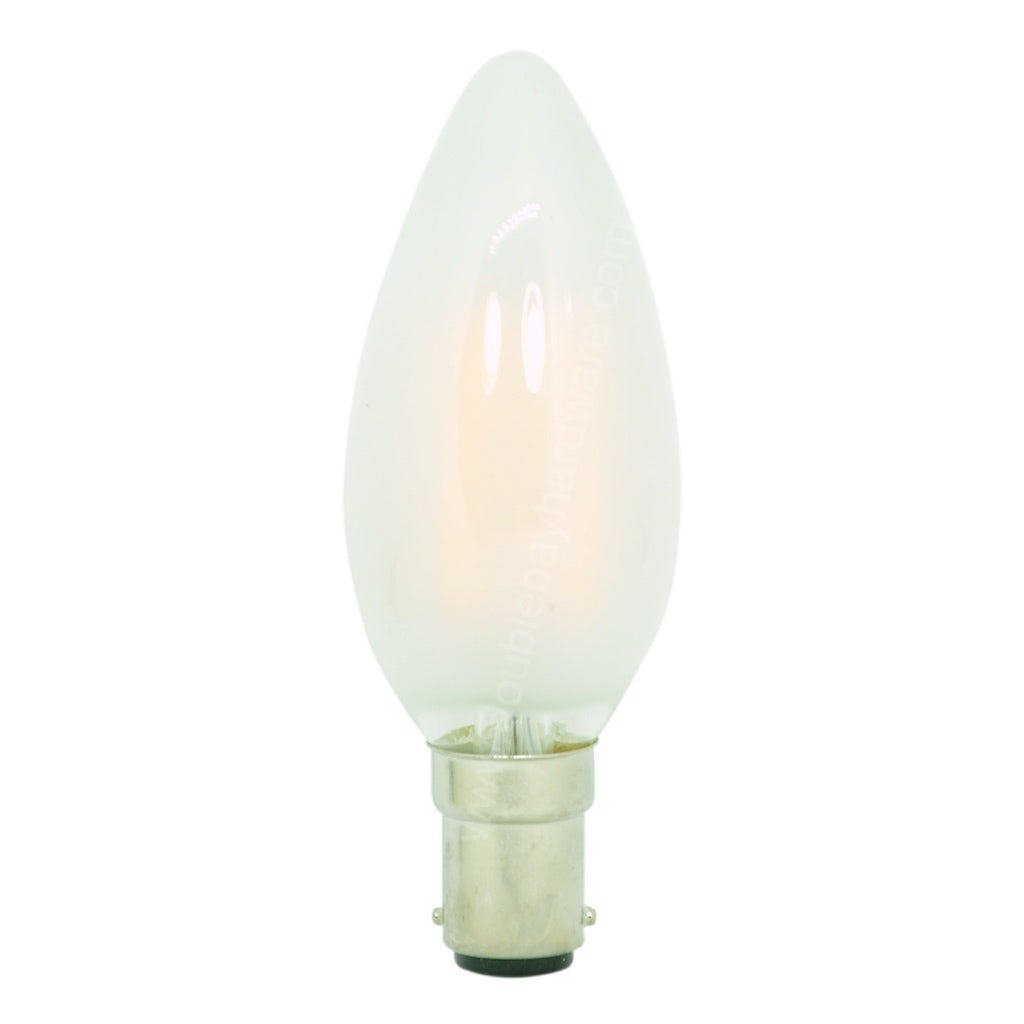 Lusion Candle LED Light Bulb B15 240V 4W Opal W/W 20258