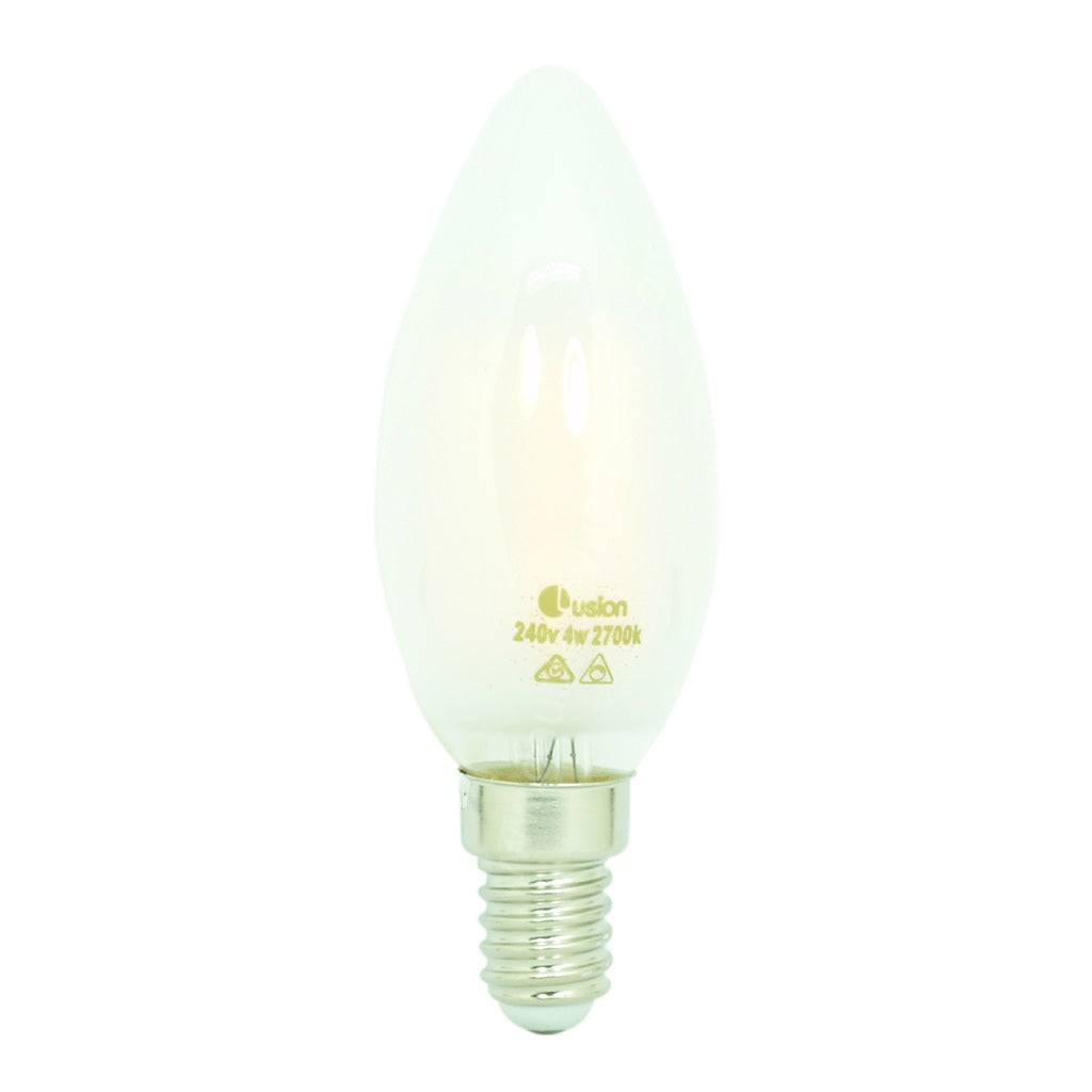 Lusion Candle LED Light Bulb E14 240V 4W Pearl W/W 20255