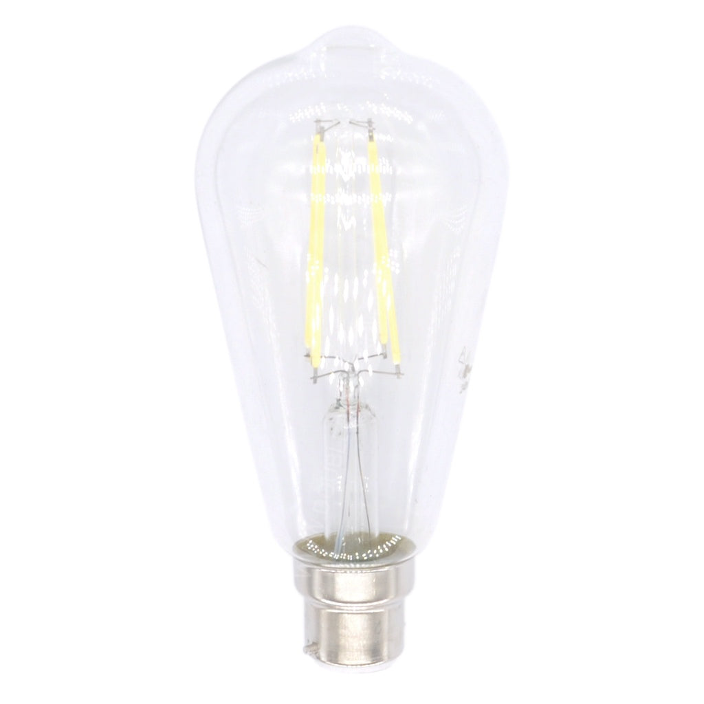 Lusion ST64 Filament LED Light Bulb B22 240V 8W C/DL 20978