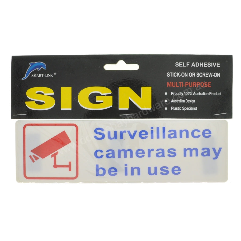Plastic Self Adhesive Sign Surveillance Cameras May Be In Use 200x65x2