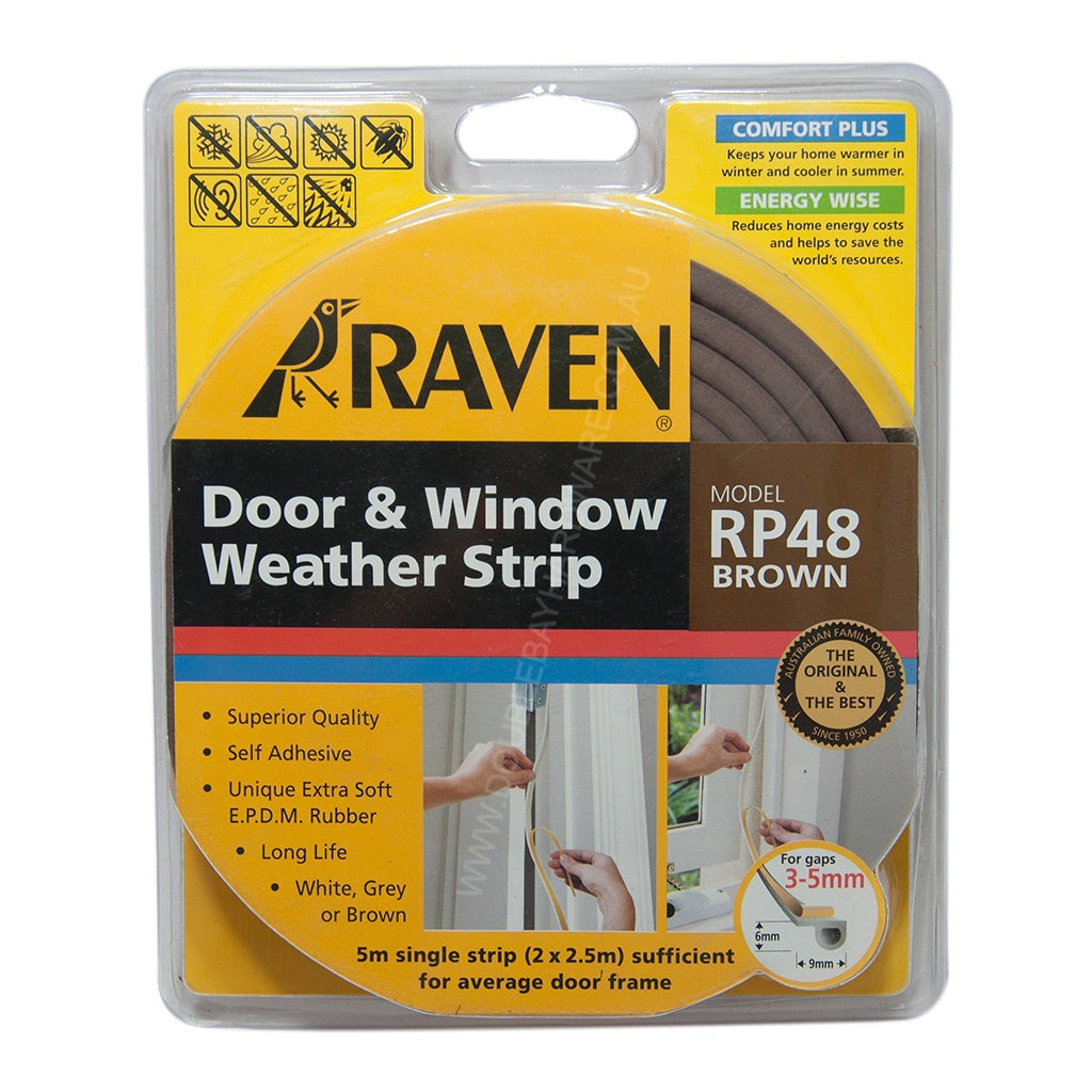 RAVEN Weather Strip for Doors Windows Gaps 3-5mm RP48-R48B