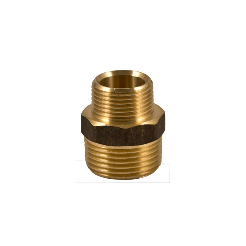 Brasshards Nipple Hex Reducing Brass 20mmx15mm 5NP220B - Double Bay Hardware