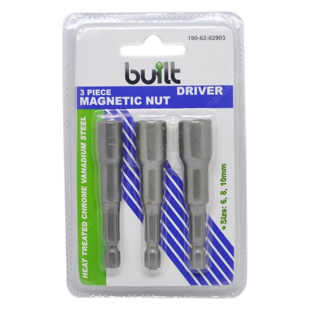 built Magnetic Nut Driver Set includes 6mm,8mm,10mm Bits 190-62-02903 - Double Bay Hardware