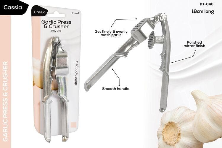 Cassia Garlic Press and Crusher 18cm KT-046 - DoubleBayHardware