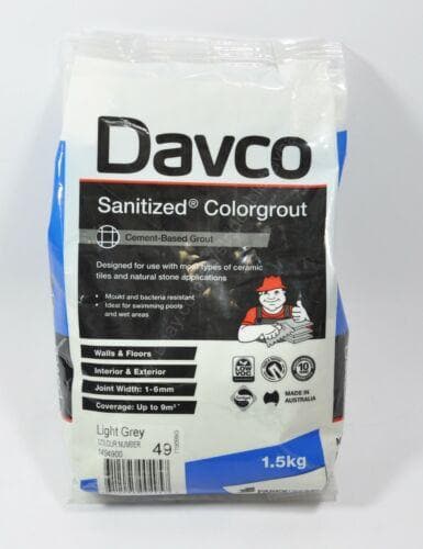 DAVCO Sanitized Colorgrout Light Grey 1.5Kg Interior & Exterior #49 - Double Bay Hardware