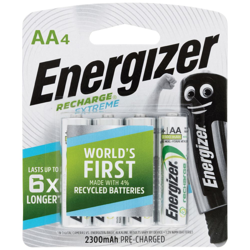 Energizer AA Recharge Battery 4Pcs 1.2V 2300mAh Precharged NH15BP4G1 - Double Bay Hardware