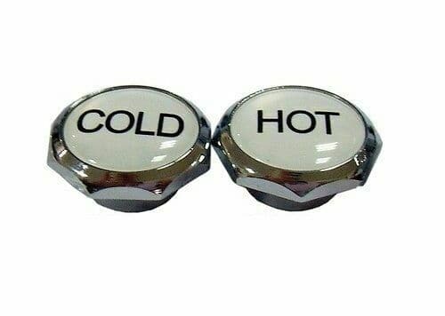 FIX - A - TAP Long Lasting Tap Buttons Hot&Cold Chrome Plate 19mmX10mm Depth 217882