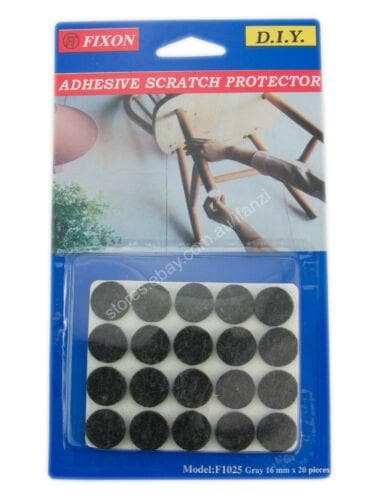 Fixon 16mm Black Felt Furniture Adhesive Scratch Protector 20 Pieces F1025 - Double Bay Hardware
