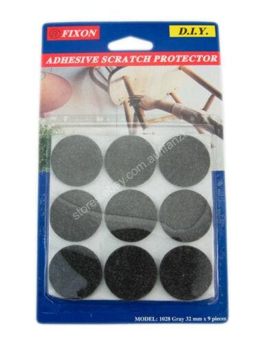 Fixon 32mm Black Felt Furniture Adhesive Scratch Protector 9 Pieces F1028 - Double Bay Hardware