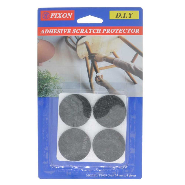 Fixon 38mm Black Felt Furniture Adhesive Scratch Protector 4 Pieces F1029