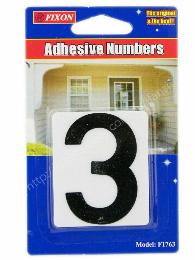 Fixon Adhesive Sign Number 3 59x49x2mm F1763