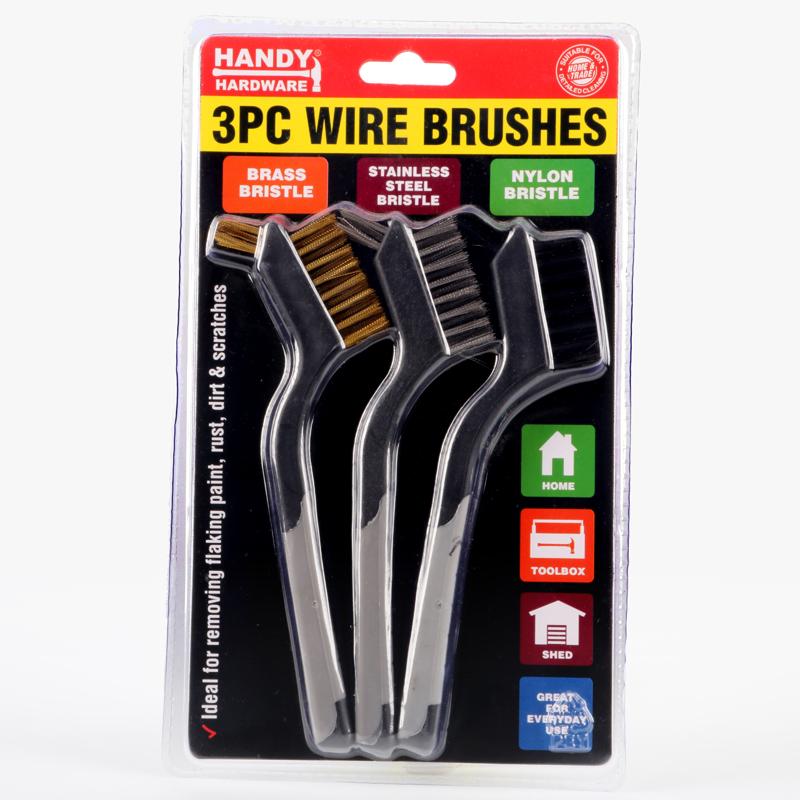 HANDY HARDWARE Wire Brush 3Pc 229222 - Double Bay Hardware