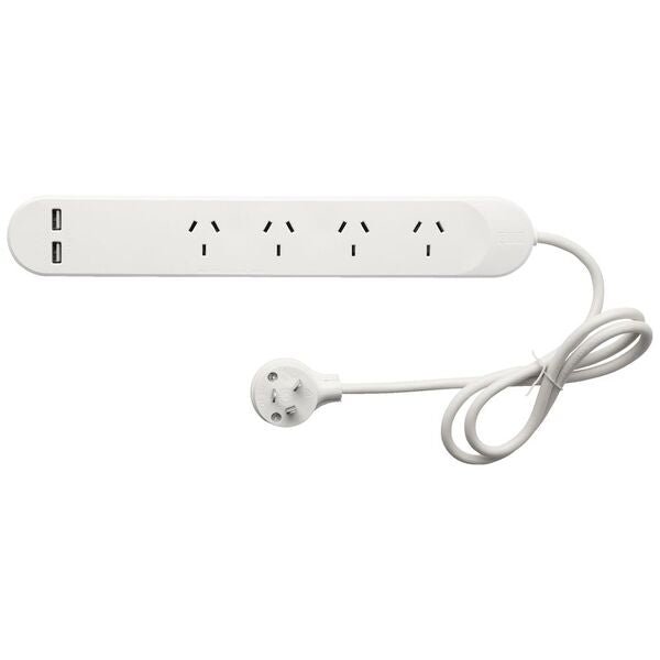 HPM 4 Outlet Powerboard with USB-A Ports - Double Bay Hardware