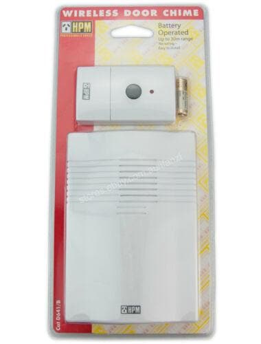 HPM Battery Operated Wireless Door Chime Up to 30 metres Range D641/B - Double Bay Hardware