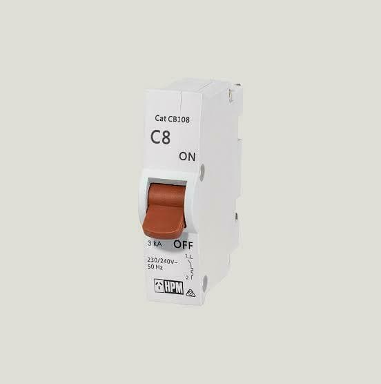 HPM Plug In Circuit Breaker For 8A &10A Lighting Circuits CDCB108 - Double Bay Hardware