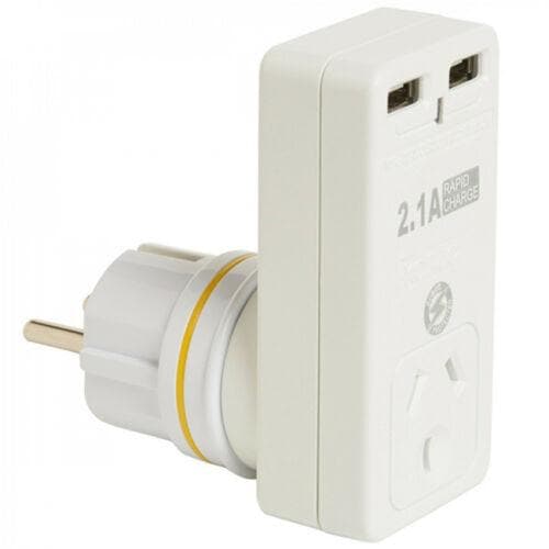 KORJO 2 Port USB & Power Adaptor For Use In Europe (except UK), Bali - Double Bay Hardware