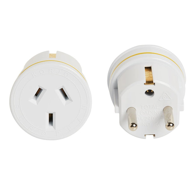 KORJO Travel Adaptor Use in EU, Bali, Middle East, Sth America