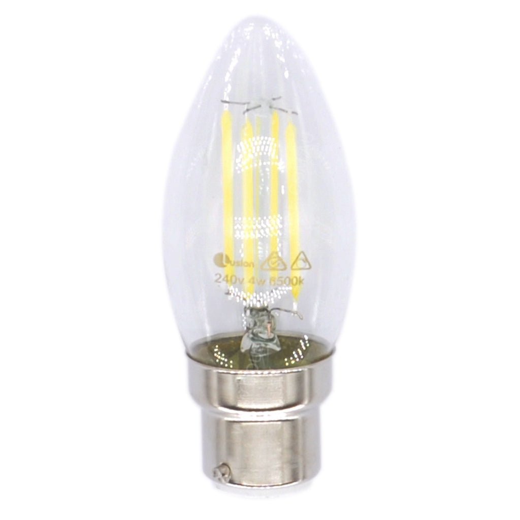 Lusion Candle Filament LED Light Bulb B22 240V 4W C/DL 20246