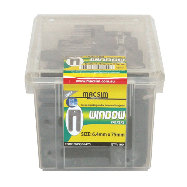 Macsim Window Packers 6.4X75mm Grey 100Pcs WPQ06475