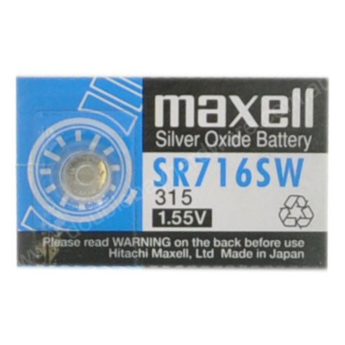 maxell Silver Oxide Button Cell Battery 1.55V SR716SW - Double Bay Hardware