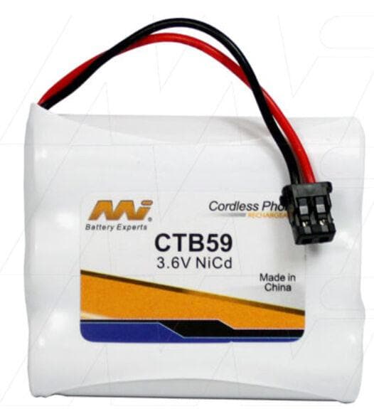 MI CTB59 3.6V NiCd Cordless Phone Battery KX-A36,P-P501/PA/PT,BP-T18,P-P510/A - Double Bay Hardware