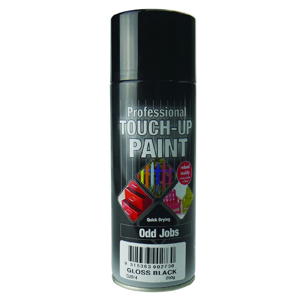 Odd Jobs Gloss Black Enamel Spray Paint 250gm OJ014 - Double Bay Hardware