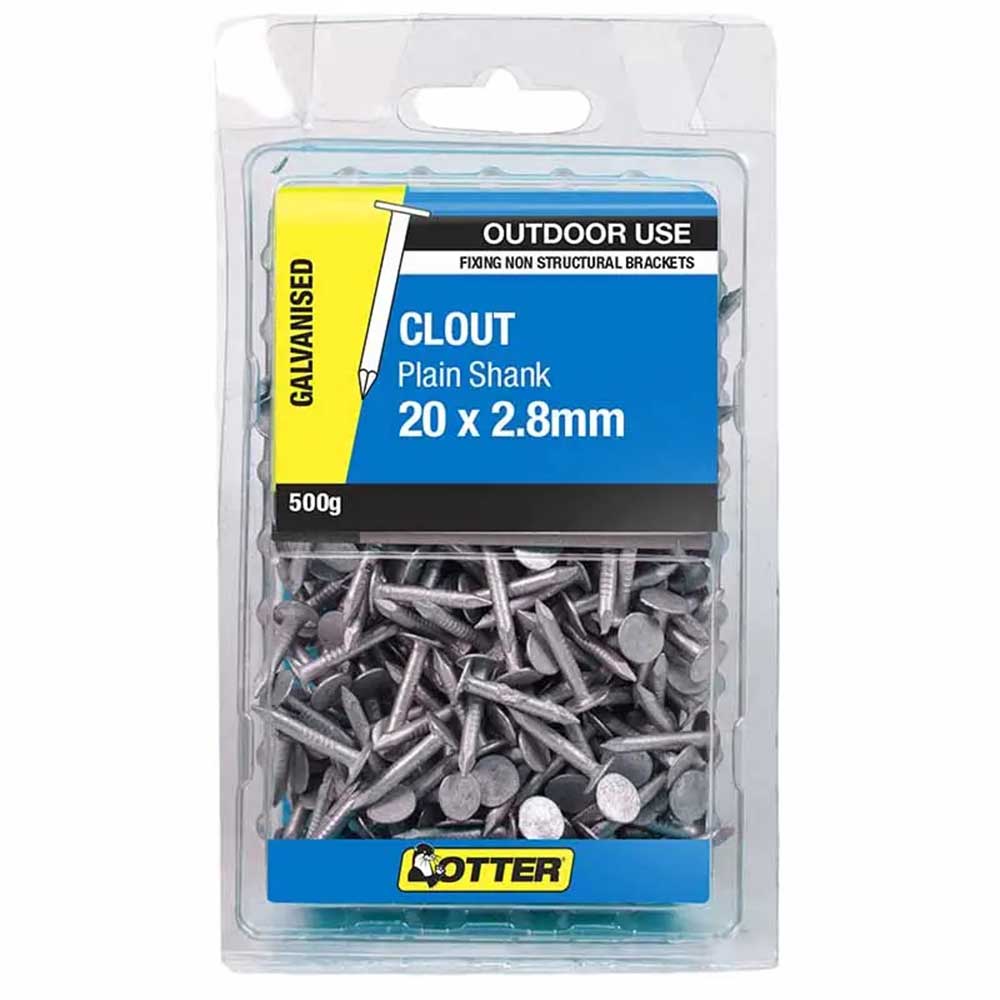 Otter Nail Clout Galvanised 20x2.80mm 500g CLPG2028G6 - Double Bay Hardware