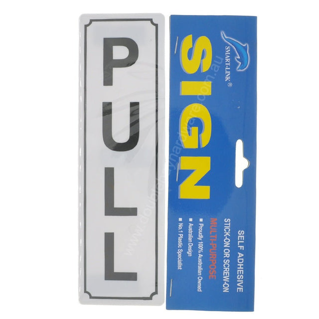 Plastic Self Adhesive Sign Pull 200x65x2mm SL - AT4088
