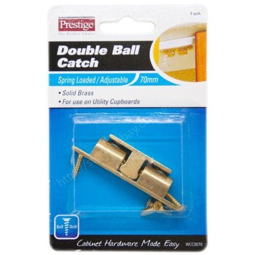 Prestige Double Ball Catch Spring Loaded/Adjustable 70mm Solid Brass WCC0070 - Double Bay Hardware