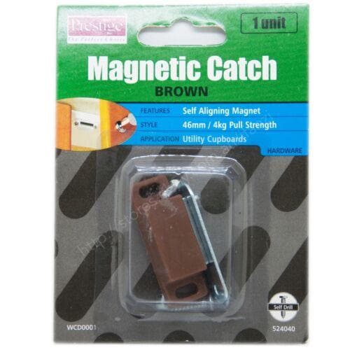 Prestige Self Aligning Magnetic Catch Brown 46mm/4Kg Pull Strength WCD0001