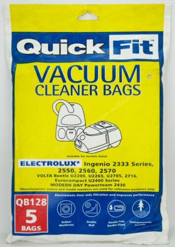 QuickFit Vacuum Cleaner Bags For Electrolux 5 Bags Included QB128 - Double Bay Hardware