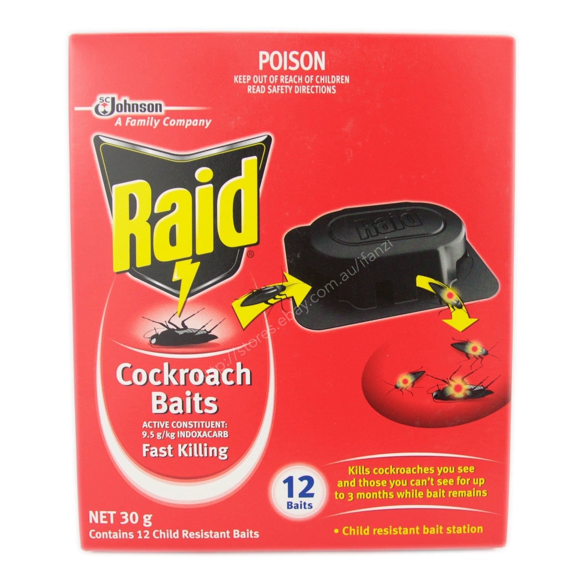 Raid Cockroach Baits 12Pieces included 788054 - Double Bay Hardware