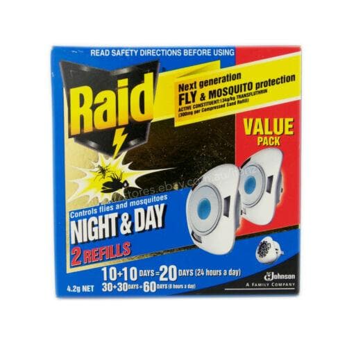 Raid Night & Day Twin Refill For Electronic Fly and Mosquito Repellent