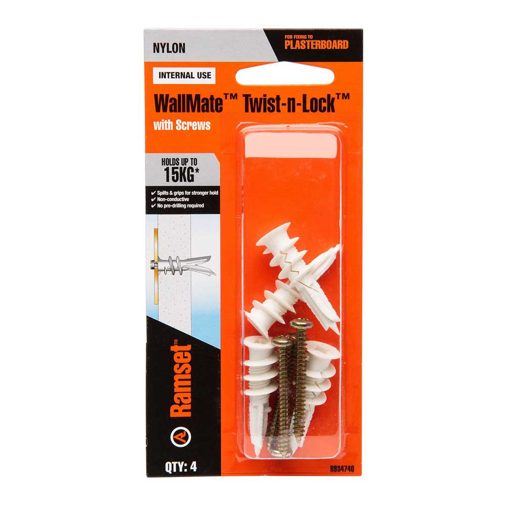 Ramset Wallmate Twist N Lock with Screws R934740 - Double Bay Hardware