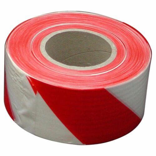 SAFETY EXTRA Red & White Barricade Tape 100m x 75mm Roll 07103 - Double Bay Hardware