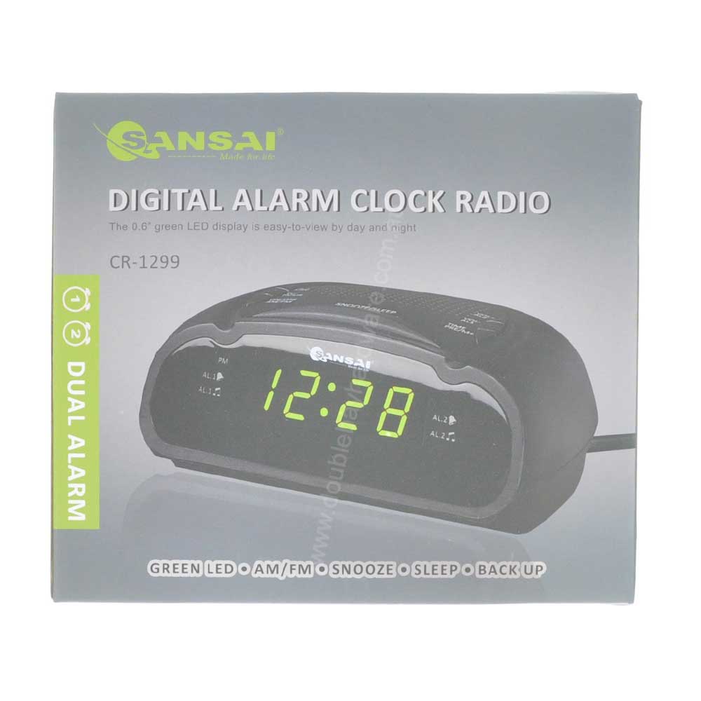 SANSAI Digital Alarm Clock Radio CR - 1299