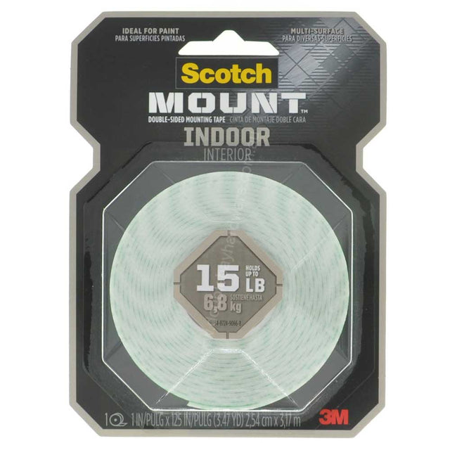 Scotch Indoor Mounting Tape 2.54cm X 3.17m Holds 6.8Kg