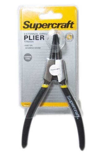 SUPERCRAFT External Circlip Plier 175mm with Bent Tips TPA0004 - Double Bay Hardware