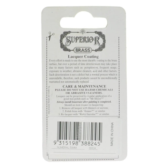 Superior Brass 50mm Stainless Steel House Number